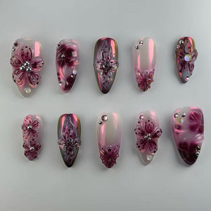 24pcs Z1088 Almond Press on Nails Nail Tips No Brand