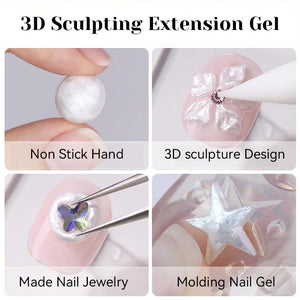 Pearl White 3D Sculpting Extension Gel 8ml Extension Nail Gel NICOLE DIARY