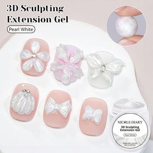 Pearl White 3D Sculpting Extension Gel 8ml Extension Nail Gel NICOLE DIARY