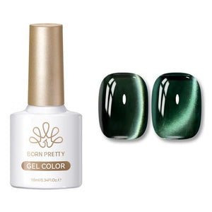 Glass Cat Magnetic Gel MY128 Only Green 10ml Gel Nail Polish BORN PRETTY