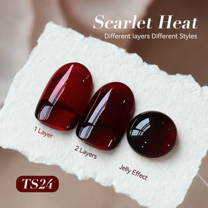 Jelly Gel Polish TS24 Scarlet Heat 15ml HEMA/TPO FREE Gel Nail Polish BORN PRETTY