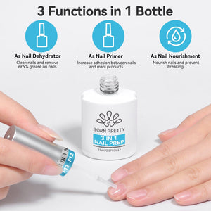 3 in 1 Nail Prep 15ml Gel Nail Polish BORN PRETTY