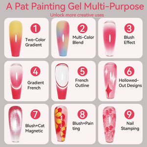 4 Colors 4 in 1 Pat Painting Gel Mist Murmur Gel Nail Polish UR SUGAR