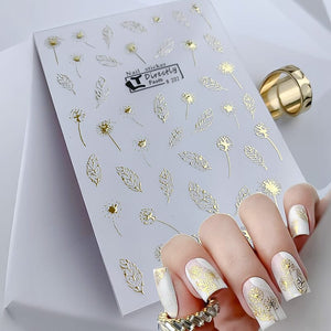 Leaf Line 3D Nail Sticker Clearance No Brand #202
