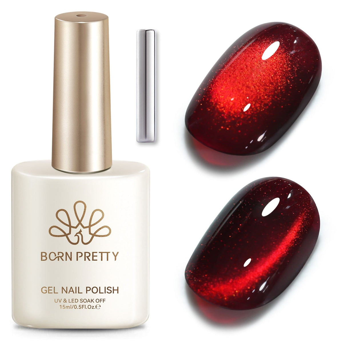 Crystal Cat Magnetic Gel MY377 Hot Ruby 15ml Gel Nail Polish BORN PRETTY