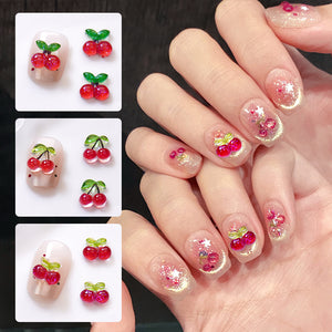 20 Stück Kirsch-Nagelverzierungen