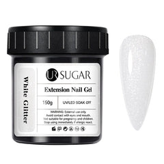 White Glitter Extension Nail Gel 150g Extension Nail Gel UR SUGAR