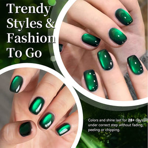 Glass Cat Magnetic Gel MY401 Emerald 10ml HEMA/TPO FREE Gel Nail Polish BORN PRETTY