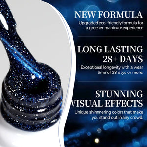 Reflective Cat Magnetic Gel MY414 Blue Diamond 15ml Gel Nail Polish BORN PRETTY
