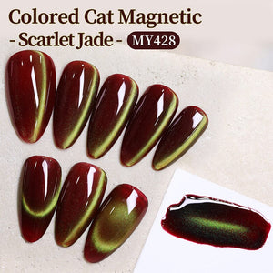 Colored Cat Magnetic Gel MY428 Scarlet Jade 10ml HEMA/TPO FREE Gel Nail Polish BORN PRETTY
