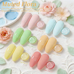 6 Colors Gel Set S55 Muted Flora 7ml Gel Nail Polish BORN PRETTY