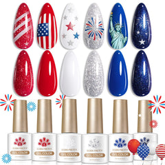 6 Colors Gel Set S60 July Celebration 7ml Gel Nail Polish BORN PRETTY