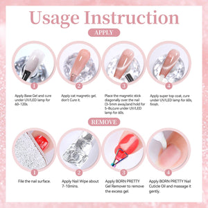 Water Light Cat Magnetic Gel MY06 First Love 15ml Gel Nail Polish BORN PRETTY