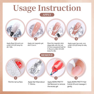 Glass Cat Magnetic Gel MY471 Peach Coral Sea 15ml Gel Nail Polish BORN PRETTY