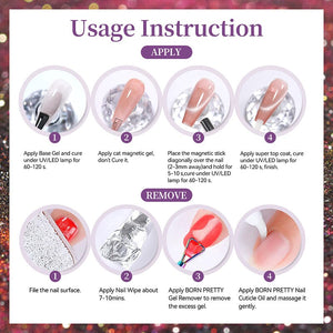 Reflective Cat Magnetic Gel MY515 Light Years Away 10ml Gel Nail Polish BORN PRETTY