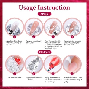 Glass Cat Magnetic Gel MY528 Marina 15ml Gel Nail Polish BORN PRETTY
