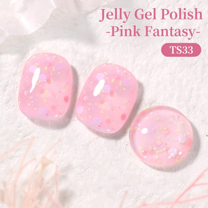 Sequins Jelly Gel TS33 Pink Fantasy 15ml Gel Nail Polish BORN PRETTY