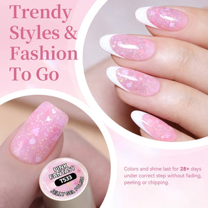 Sequins Jelly Gel TS33 Pink Fantasy 15ml Gel Nail Polish BORN PRETTY