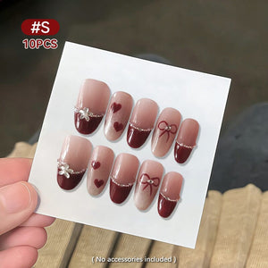 10pcs Press on Nails #14 S374 Size S Clearance No Brand