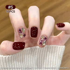10pcs Press on Nails #02 BY2446 Size S Clearance No Brand