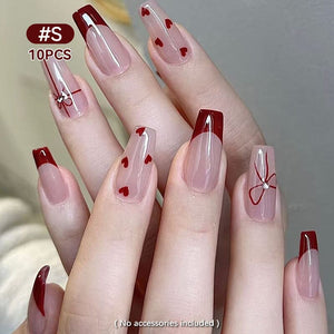 10pcs Press on Nails #09 SG-263 Size S Clearance No Brand