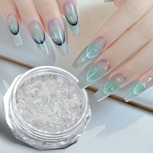 Heart Shape White Glitter Nail Sequins Nail Art No Brand