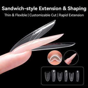 240pcs 15 Sizes Sandwich Dual Nail Forms Nail Tips BORN PRETTY