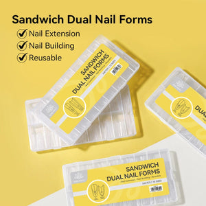 240pcs 15 Sizes Sandwich Dual Nail Forms Nail Tips BORN PRETTY