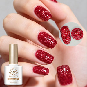 Reflective Glitter Gel SZ55 Scarlet Flame 10ml Gel Nail Polish BORN PRETTY