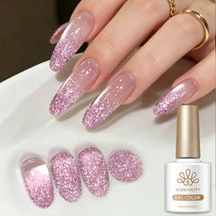 Reflective Glitter Gel SZ60 Pink Sakura 10ml Gel Nail Polish BORN PRETTY