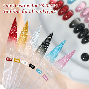 Reflective Glitter Gel SZ59 Ice Blue 10ml Gel Nail Polish BORN PRETTY
