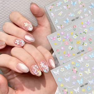 Spring Flowers Butterfly 3D Nail Sticker MO-789 Clearance No Brand