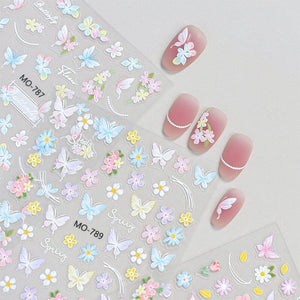 Spring Flowers Butterfly 3D Nail Sticker MO-789 Clearance No Brand