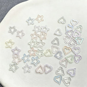 100pcs Hollowed Heart Plastic Nail Decoration Clearance No Brand