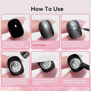 3D Floating Dot Gel & Magnetic Gel Set #02 10ml Gel Nail Polish BORN PRETTY