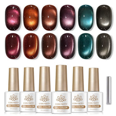 6 Colors Glass Cat Magnetic Gel M73 Amber Glow 7ml Gel Nail Polish BORN PRETTY