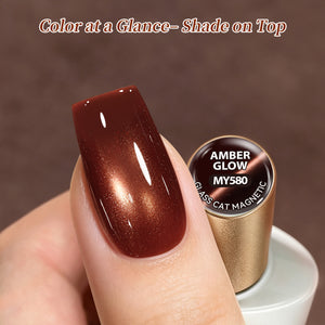 6 Colors Glass Cat Magnetic Gel M73 Amber Glow 7ml Gel Nail Polish BORN PRETTY