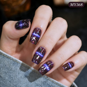 Glitter Cat Magnetic Gel MY568 Alkaid Purple 10ml Gel Nail Polish BORN PRETTY