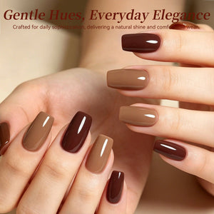 6 Colors Gel Set S67 Cocoa Night 7ml Gel Nail Polish BORN PRETTY