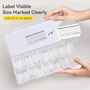 300pcs Long Oval Nail Tips Nail Tips BORN PRETTY