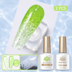 Water Ripple Top Coat Set Base & Top Coat BORN PRETTY Water Ripple Top Coat & Jelly Gel JN25