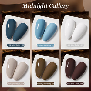 6 Colors Gel Polish Set S71 Midnight Gallery 7ml