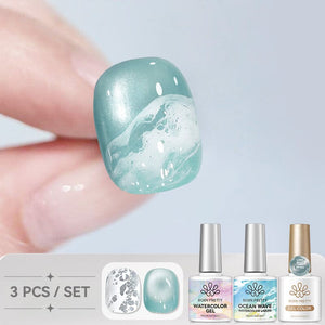 3pcs Ocean Wave Cat Magnetic Gel Set 10ml Gel Nail Polish BORN PRETTY Set 03