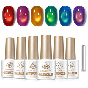 6 Colors Colored Cat Magnetic Gel M87 Starry Encounter 7ml Gel Nail Polish BORN PRETTY