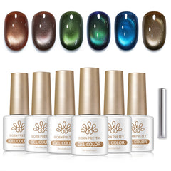 6 Colors Glass Cat Magnetic Gel M88 Tawny Moonlight 7ml
