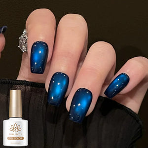 Colored Cat Magnetic Gel MY686 Dark Ocean Blue 10ml Gel Nail Polish BORN PRETTY