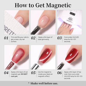 Glitter Cat Magnetic Gel MY716 Crimson Snow 15ml