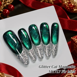 Glitter Cat Magnetic Gel MY717 Fir Mist 15ml Gel Nail Polish BORN PRETTY