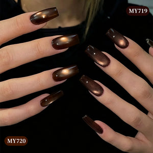 Crystal Cat Magnetic Gel MY719 Tea Brown 10ml Gel Nail Polish BORN PRETTY