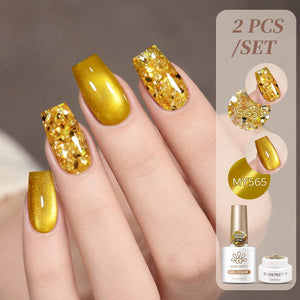 2pcs Set Cat Magnetic Gel & Glitter Gel Gel Nail Polish BORN PRETTY Set 02
